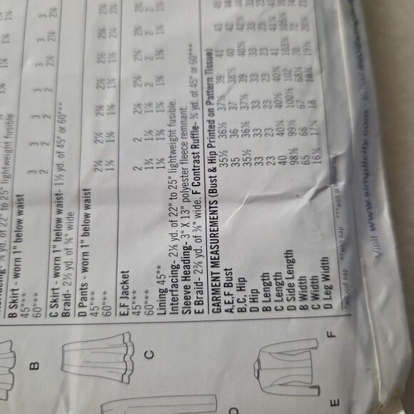 Simplicity Threads 4368 Skirt Pants Top Jacket P5  12-20 UNCUT FF Sewing Pattern - Picture 7 of 8